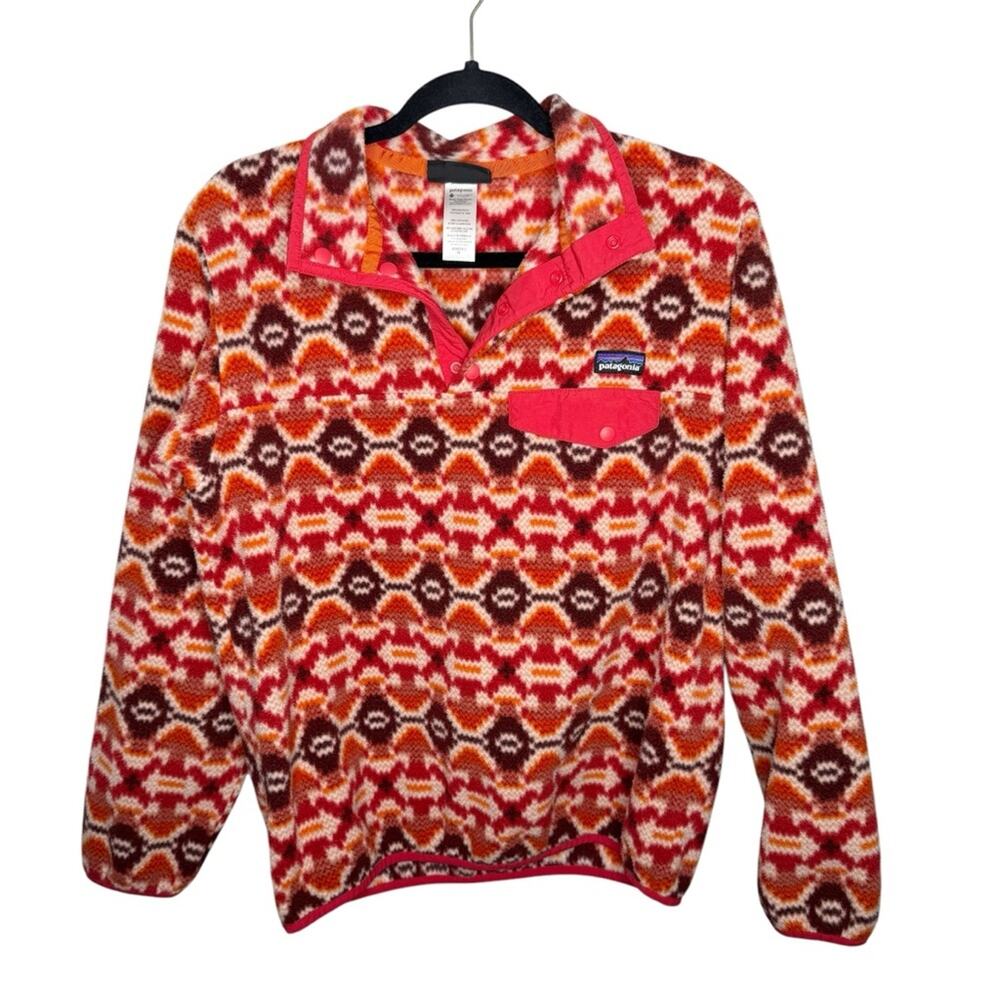 PATAGONIA / pink orange Synchilla Fleece Snap-T Aberdeen Jeweled Berry / M